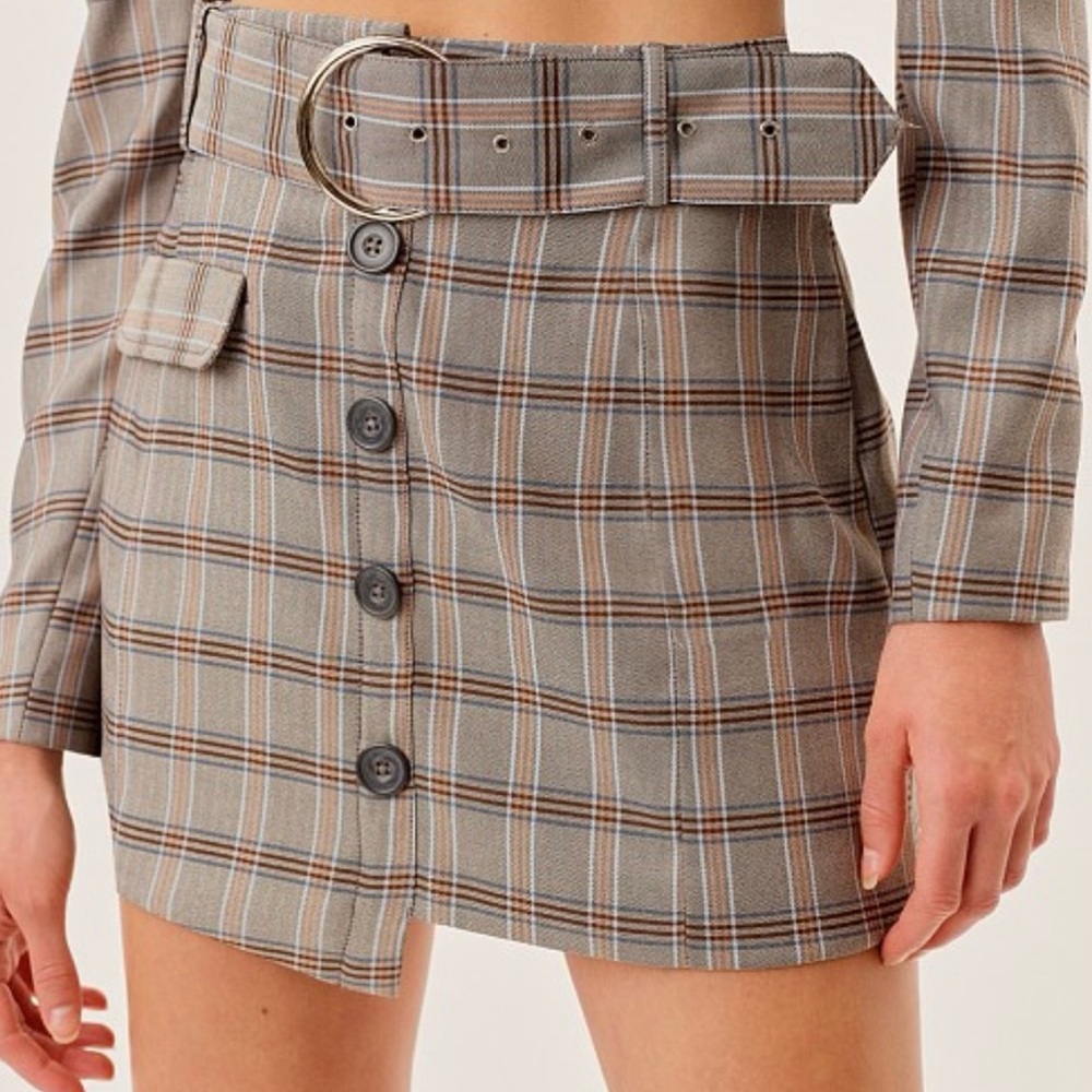 For Love and Lemons, Kym Mini Skirt Glen Check Plaid